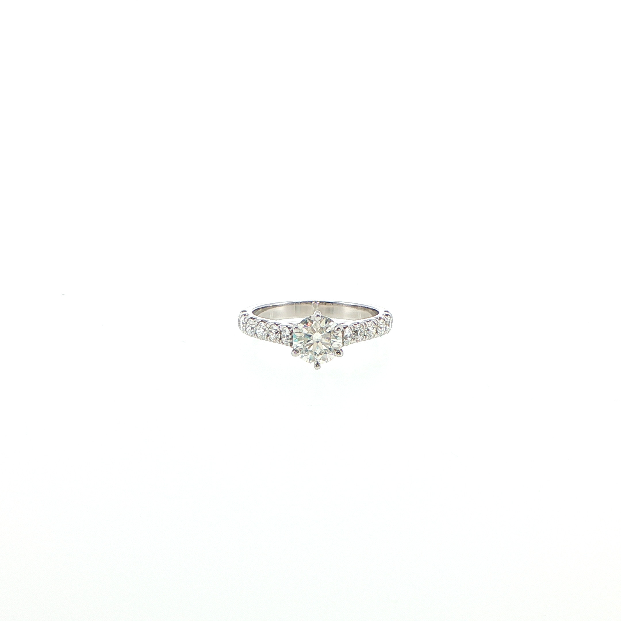 Round Brilliant Cut Diamond Solitaire Engagement Ring in 18ct White Gold