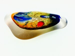 MA-003 Sea Abstract Swirl Art Glass Decorative Paperweight Large