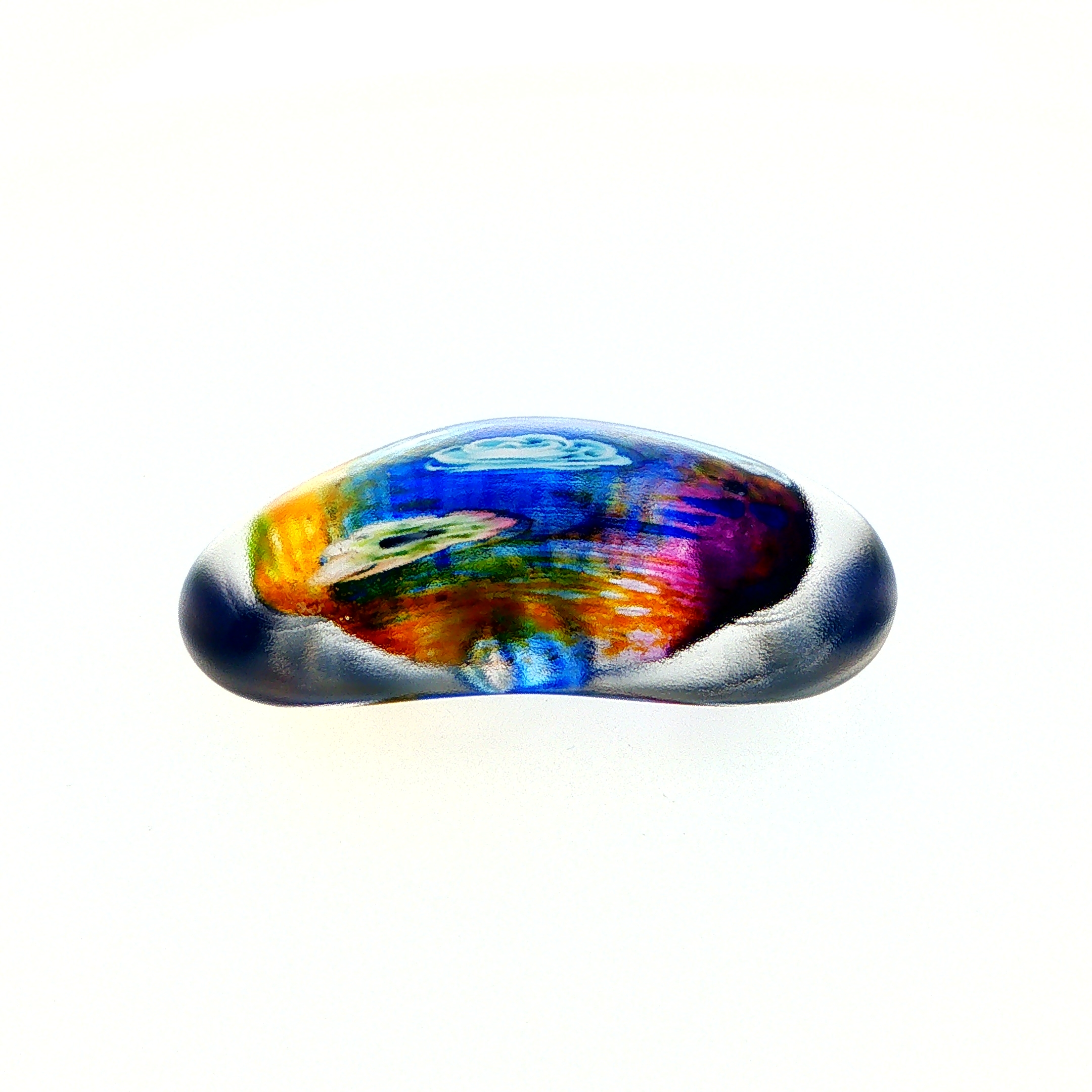 MA-008 Sea Abstract Swirl Art Glass Decorative Paperweight Small - Image 2