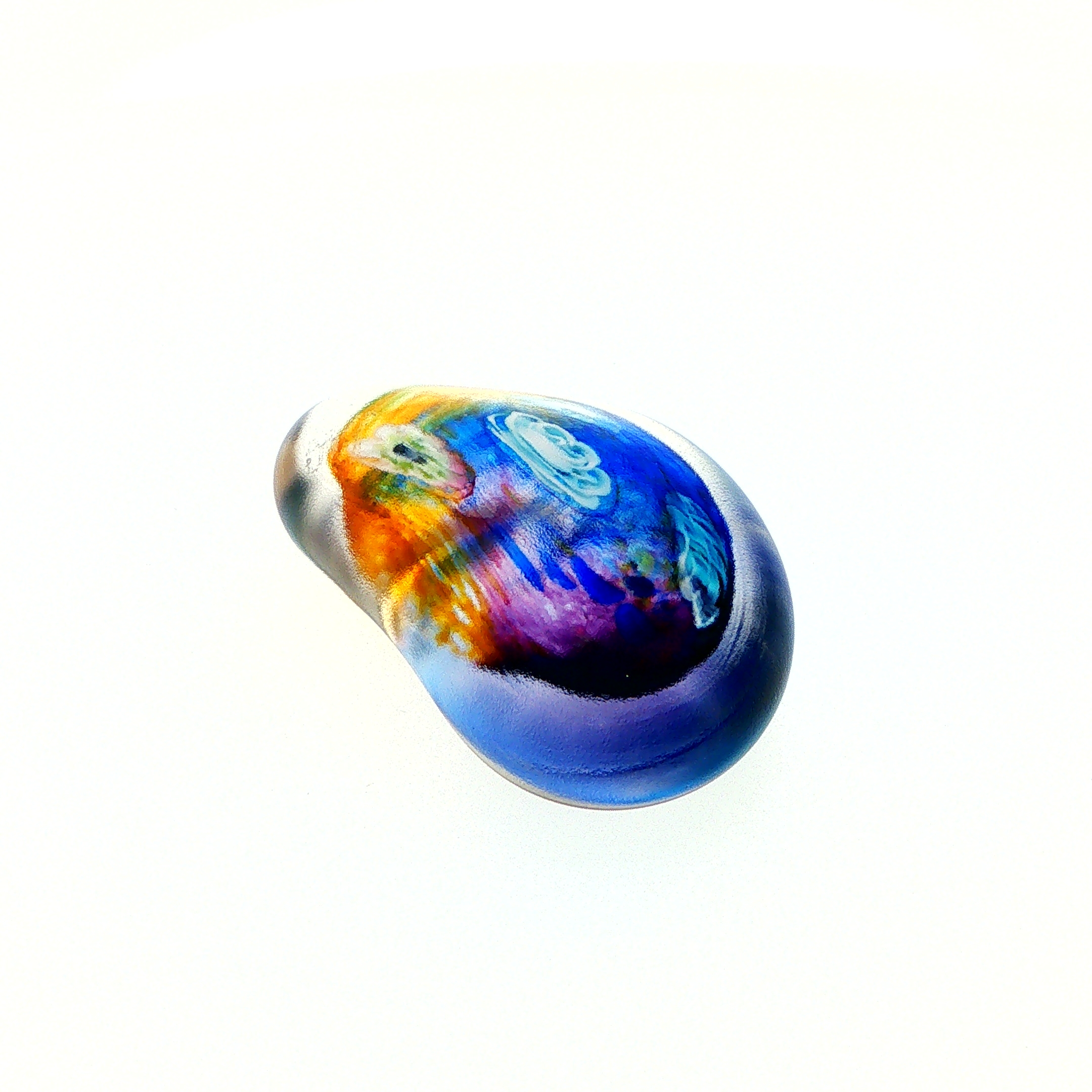 MA-008 Sea Abstract Swirl Art Glass Decorative Paperweight Small - Image 3