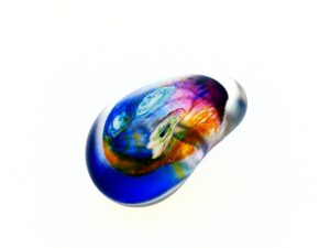 MA-008 Sea Abstract Swirl Art Glass Decorative Paperweight Small