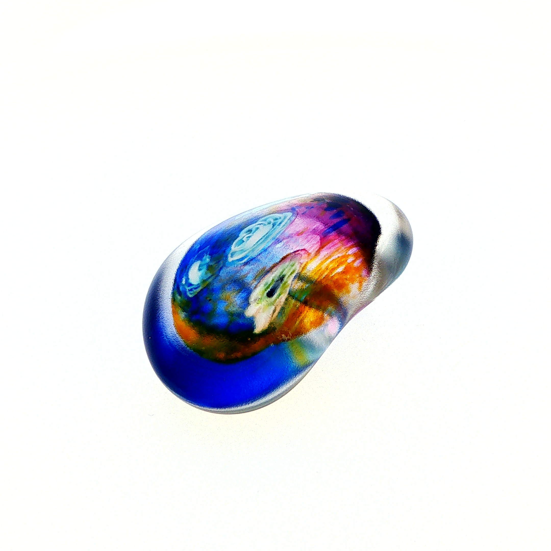 MA-008 Sea Abstract Swirl Art Glass Decorative Paperweight Small