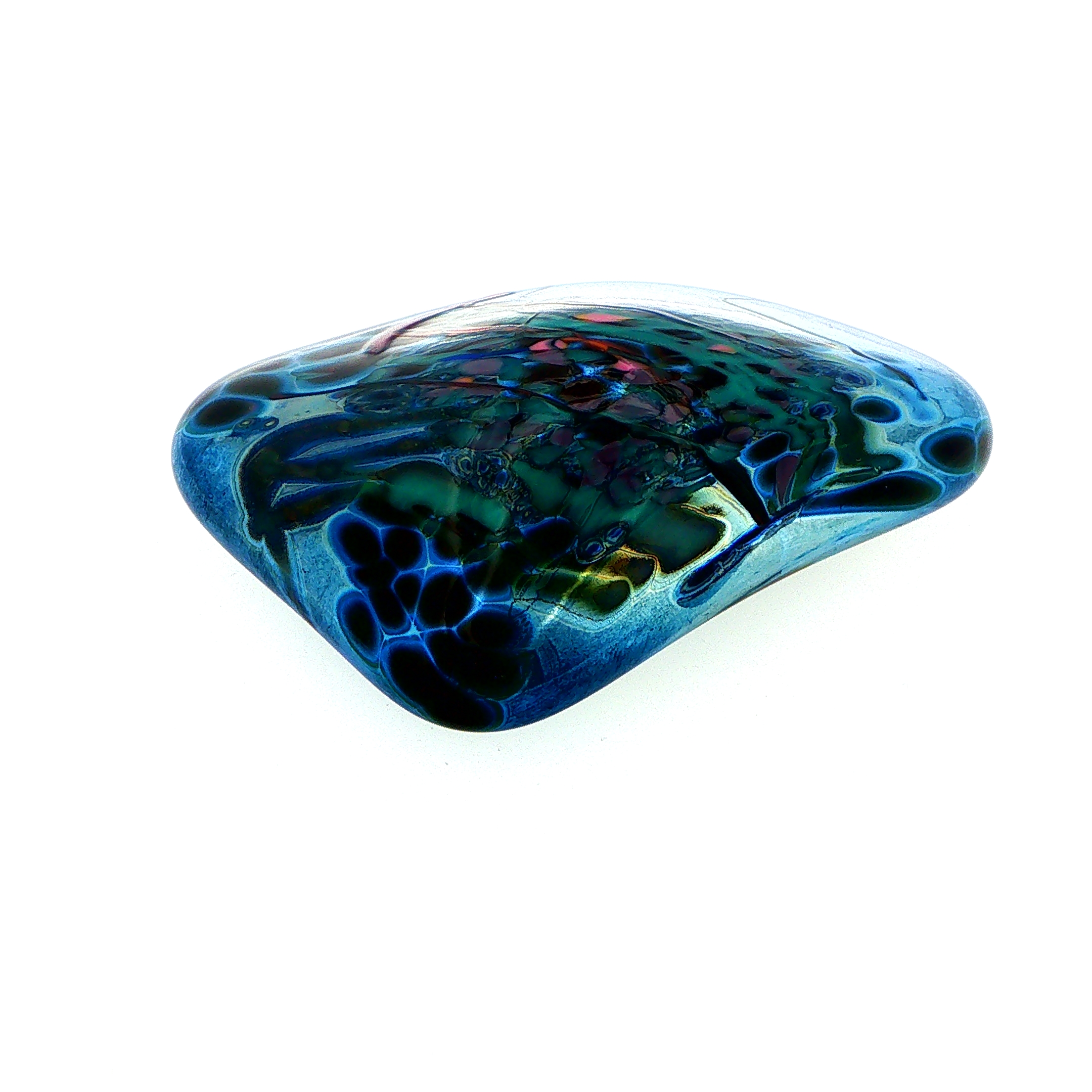 MA-009 Metallic Abstract Swirl Art Glass Decorative Paperweight Medium - Image 2
