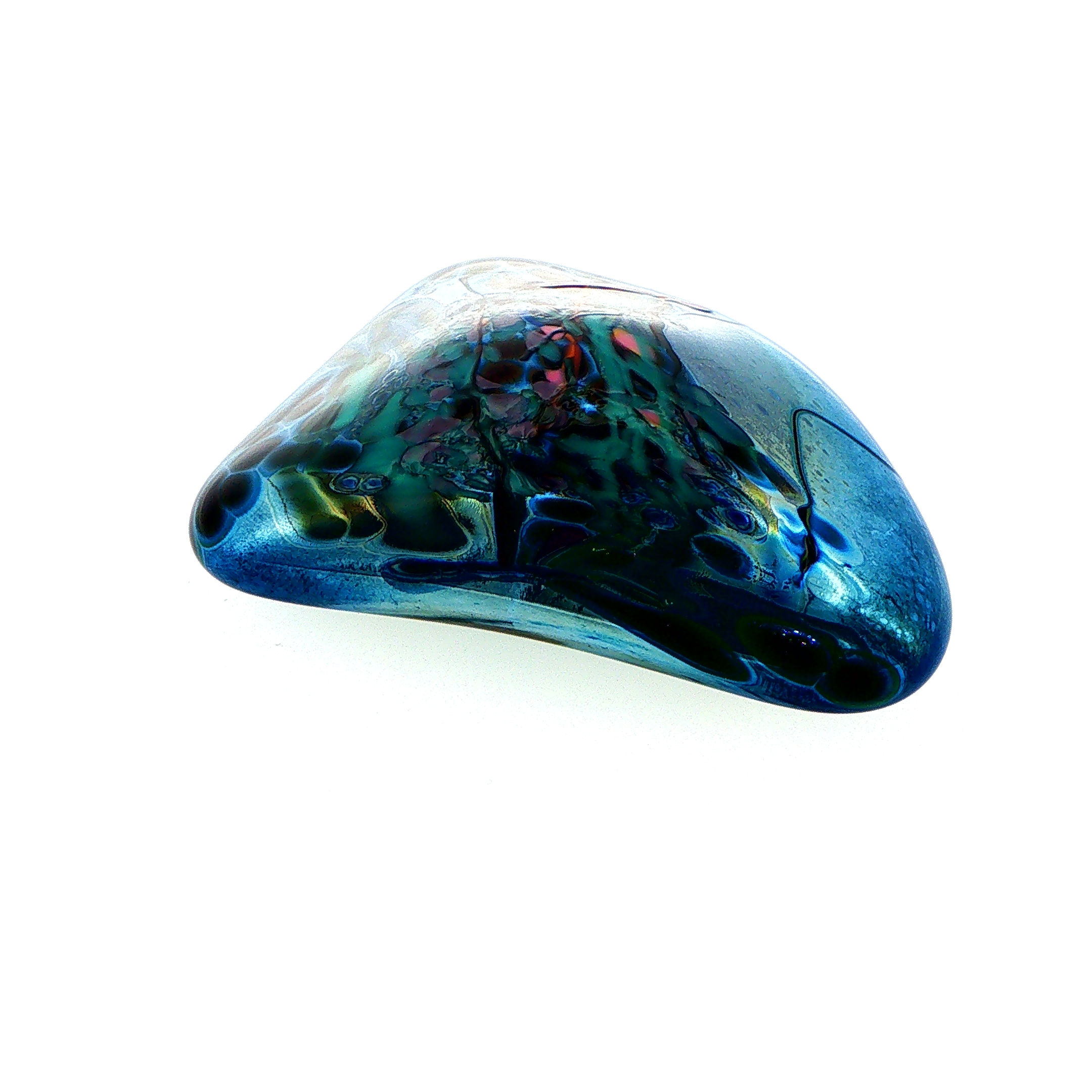 MA-009 Metallic Abstract Swirl Art Glass Decorative Paperweight Medium - Image 3