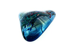 MA-009 Metallic Abstract Swirl Art Glass Decorative Paperweight Medium