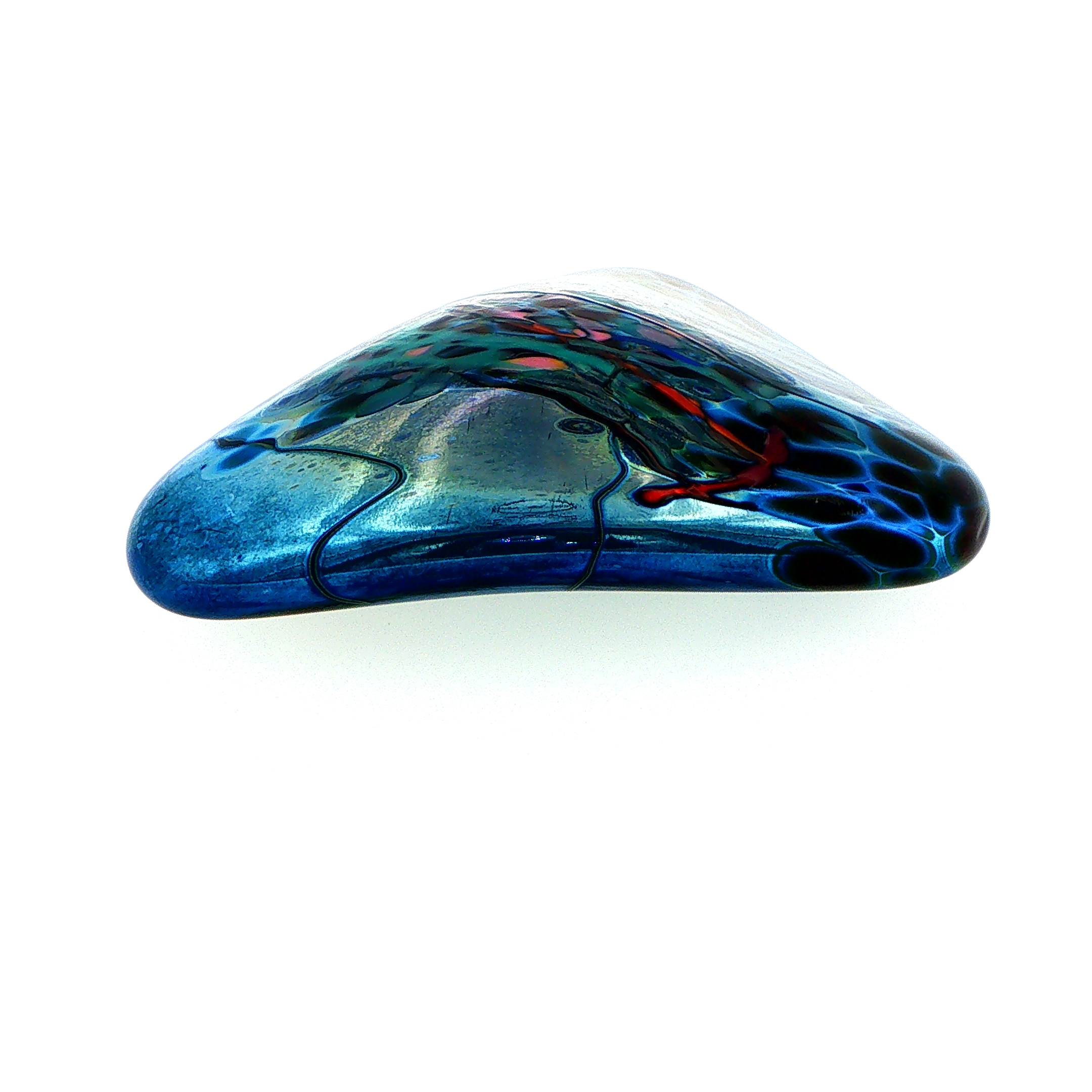 MA-009 Metallic Abstract Swirl Art Glass Decorative Paperweight Medium - Image 5