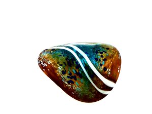 MA-010 Beach Abstract  Art Glass Decorative Paperweight Medium