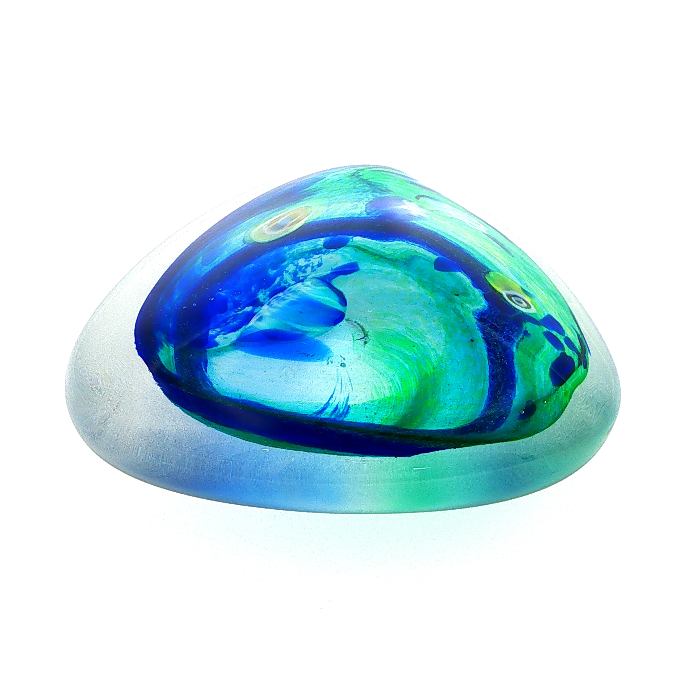 MA-018 Sea Abstract Swirl Art Glass Decorative Paperweight Large - Image 2