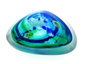 MA-018 Sea Abstract Swirl Art Glass Decorative Paperweight Large