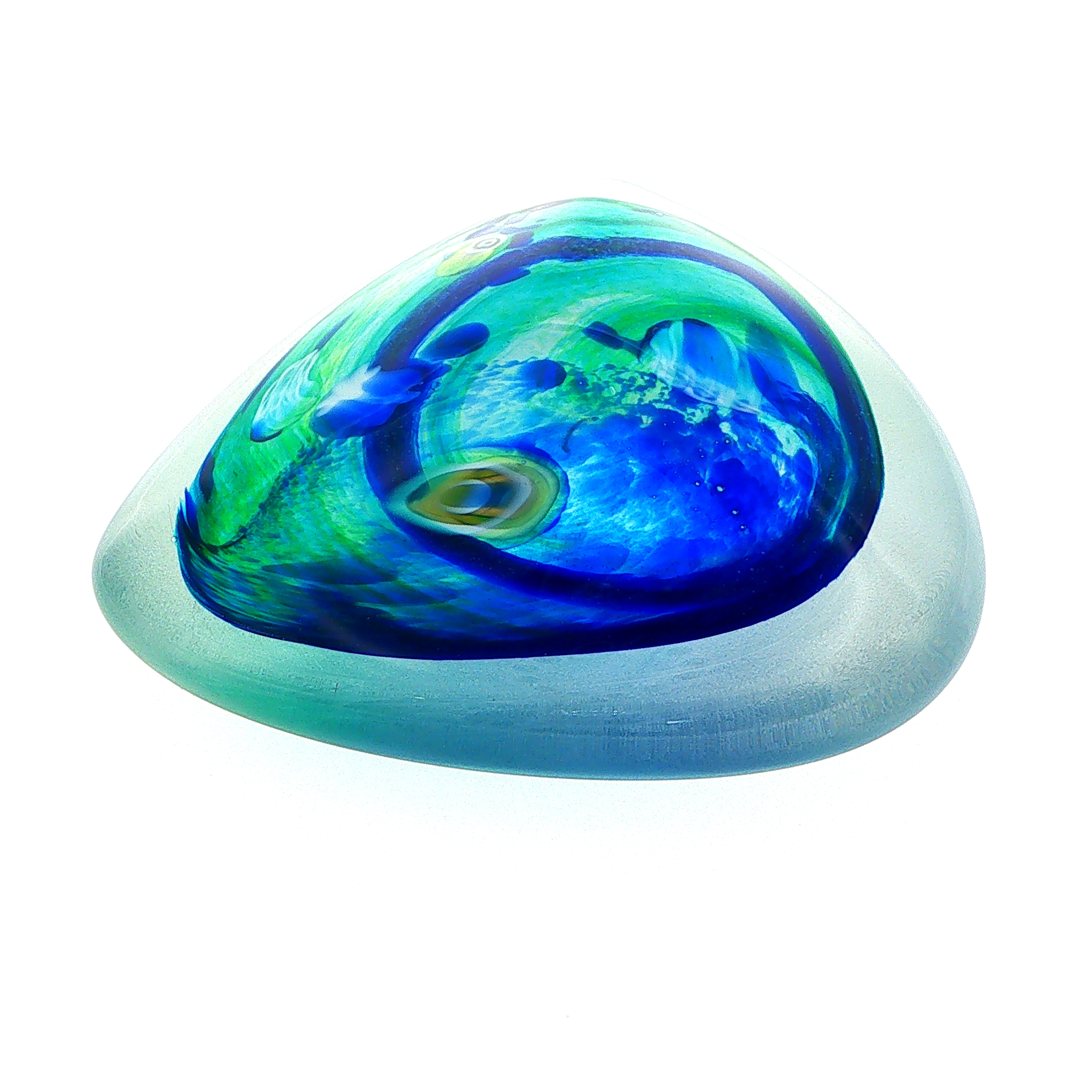MA-018 Sea Abstract Swirl Art Glass Decorative Paperweight Large - Image 6