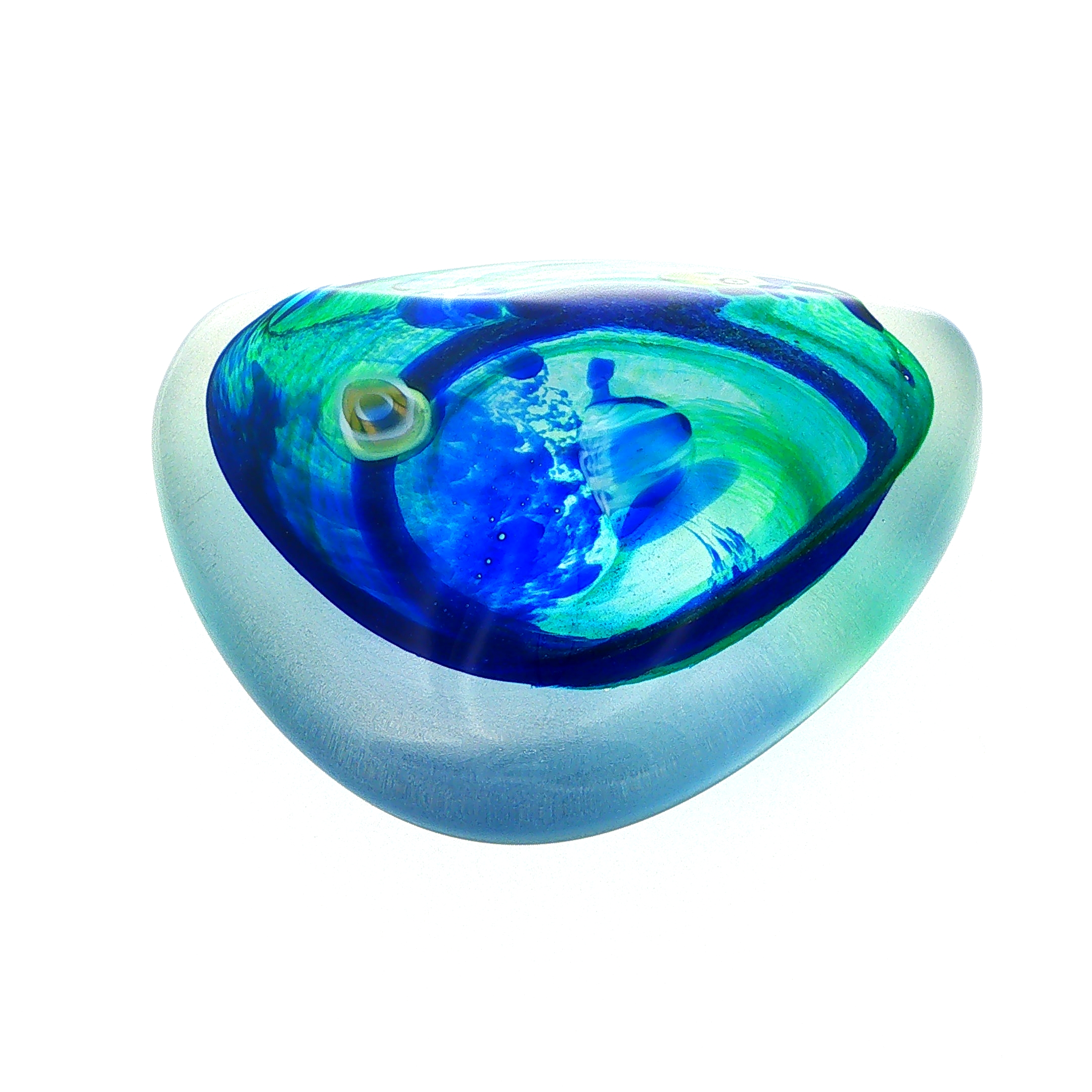 MA-018 Sea Abstract Swirl Art Glass Decorative Paperweight Large - Image 7