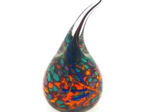 MA-031 Multicoloured Teardrop Art Glass Ring Holder with Speckles