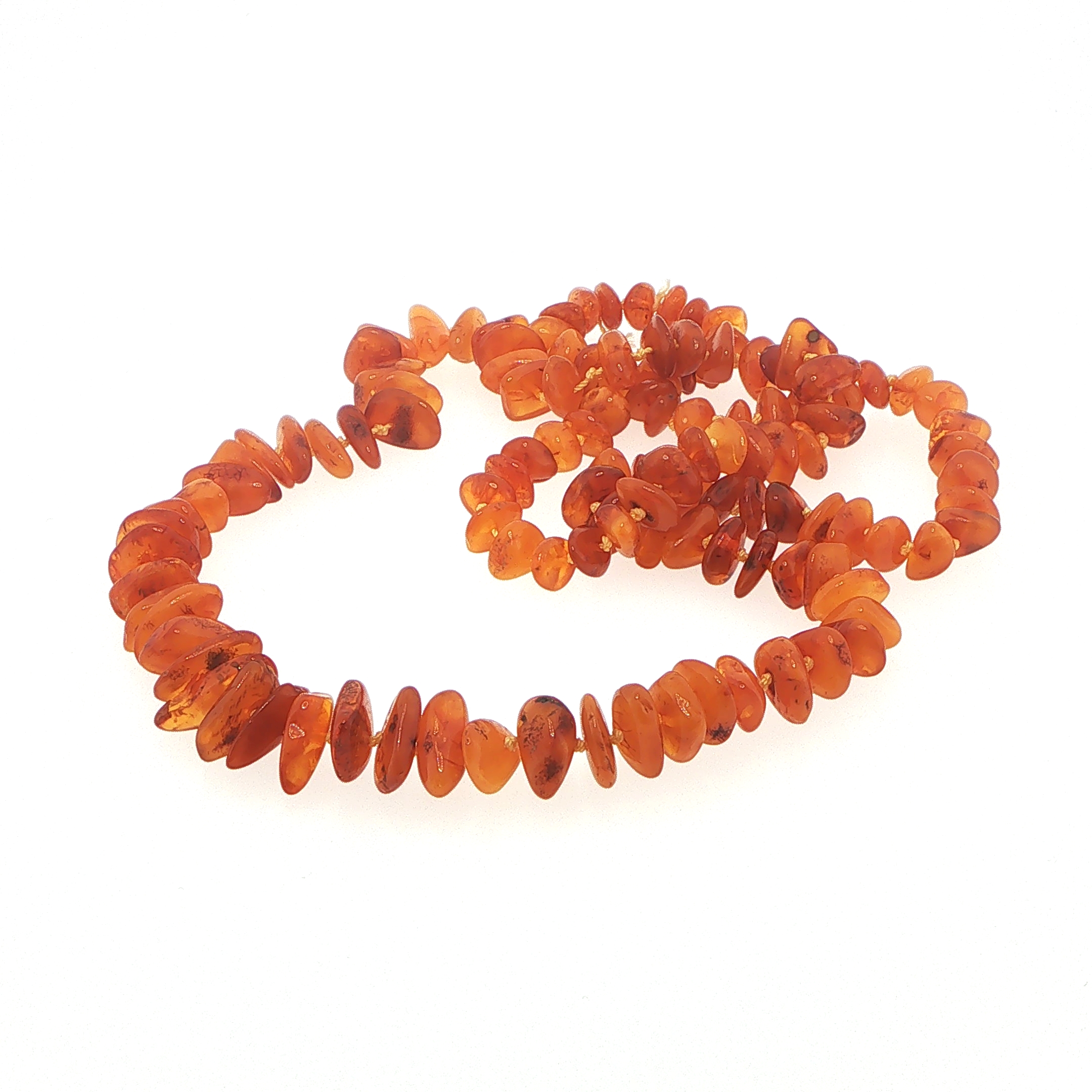 Natural Tumbled Amber Beaded Necklace - Image 2