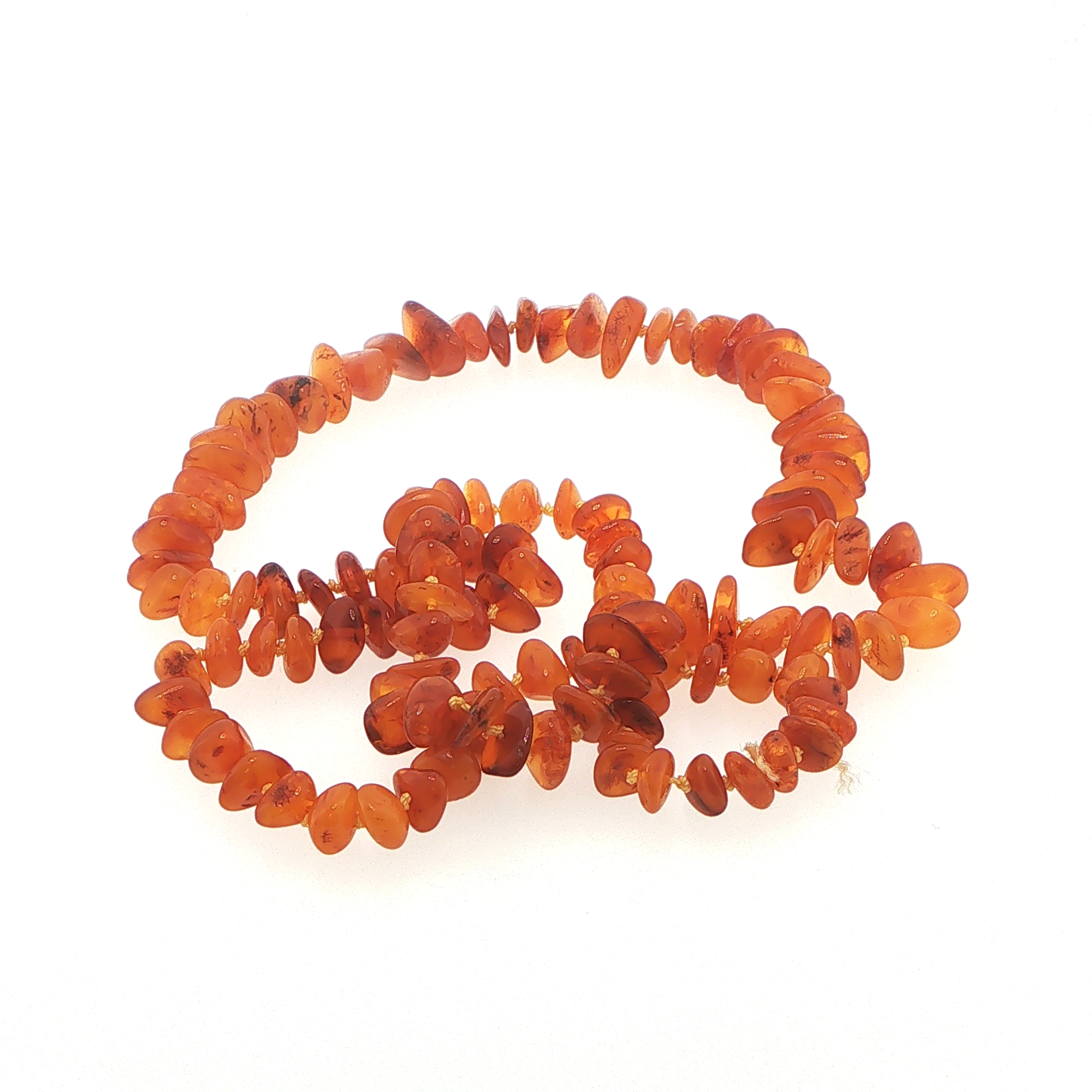 Natural Tumbled Amber Beaded Necklace - Image 5