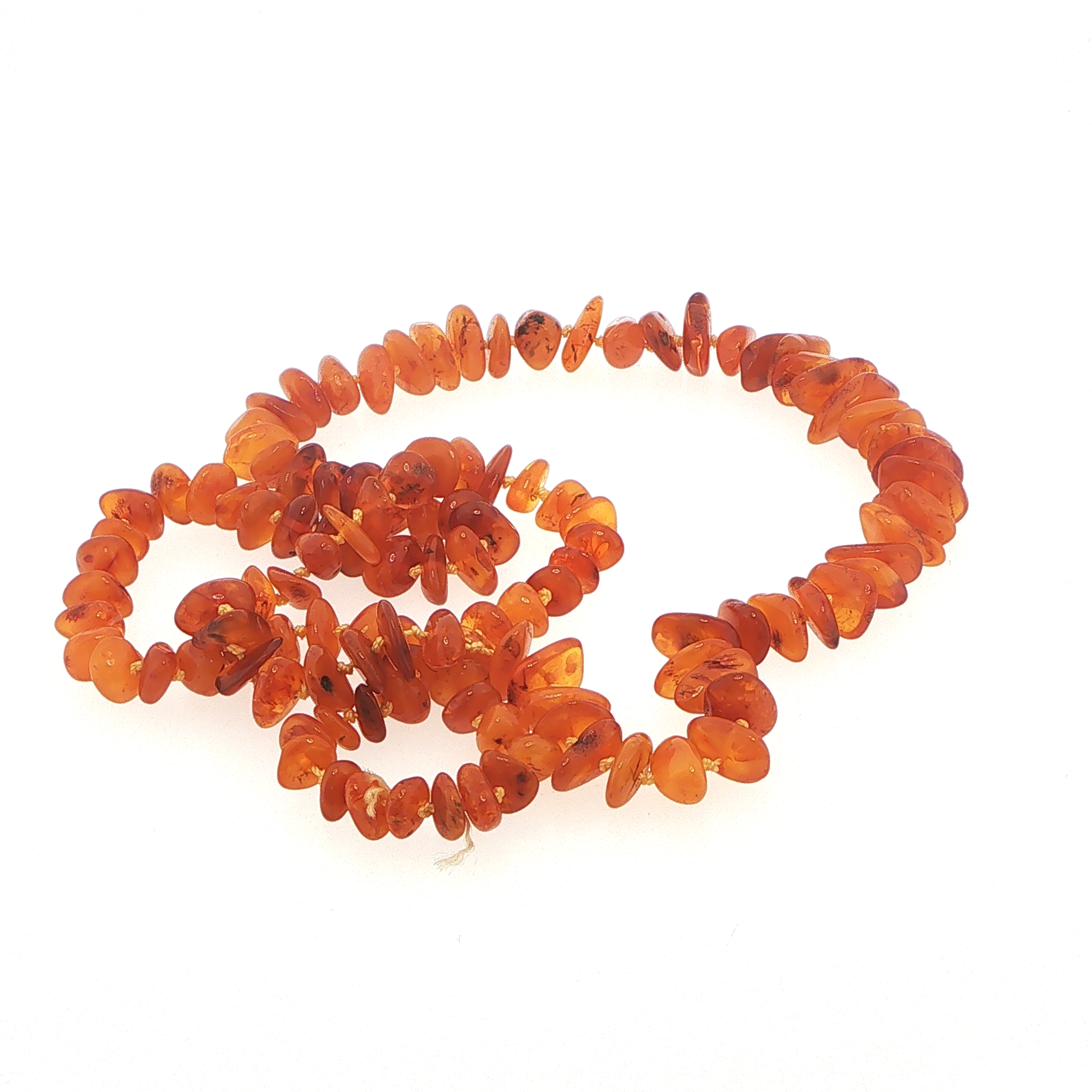 Natural Tumbled Amber Beaded Necklace - Image 6