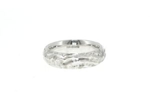 Wavy Textured Silver Band Ring