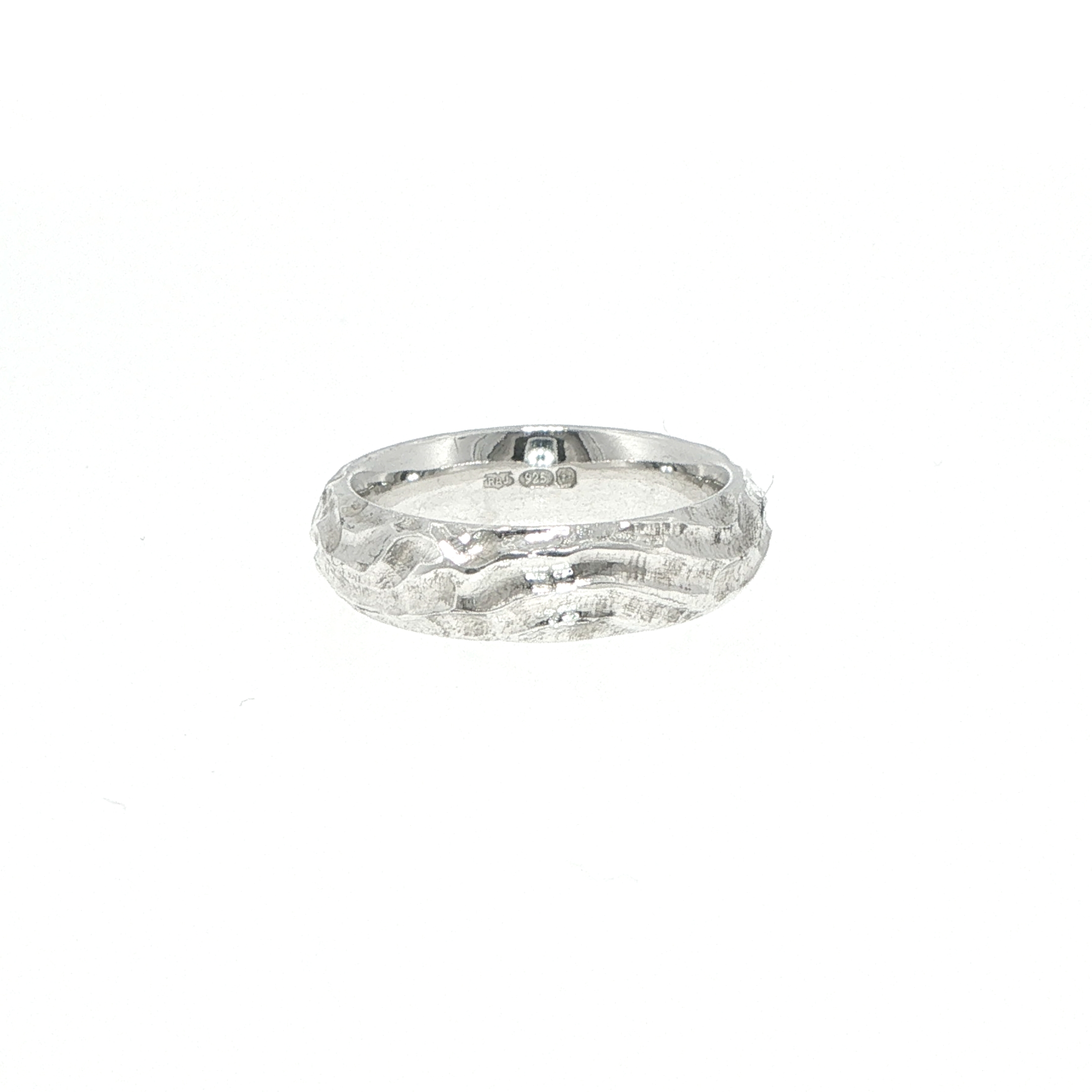 Wavy Textured Silver Band Ring