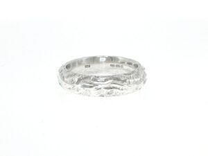 Wavy Textured Silver Band Ring