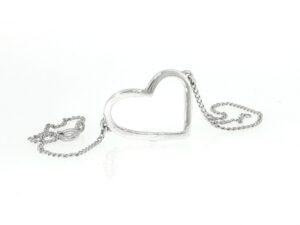 Asymmetrical Silver Open Heart Chain Bracelet