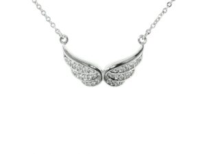 Angel Wing Pendant Necklace in Silver