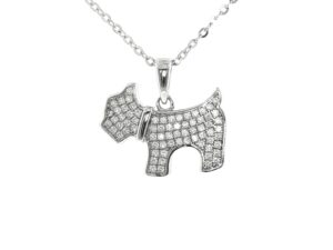 Terrier Charm Necklace in Silver