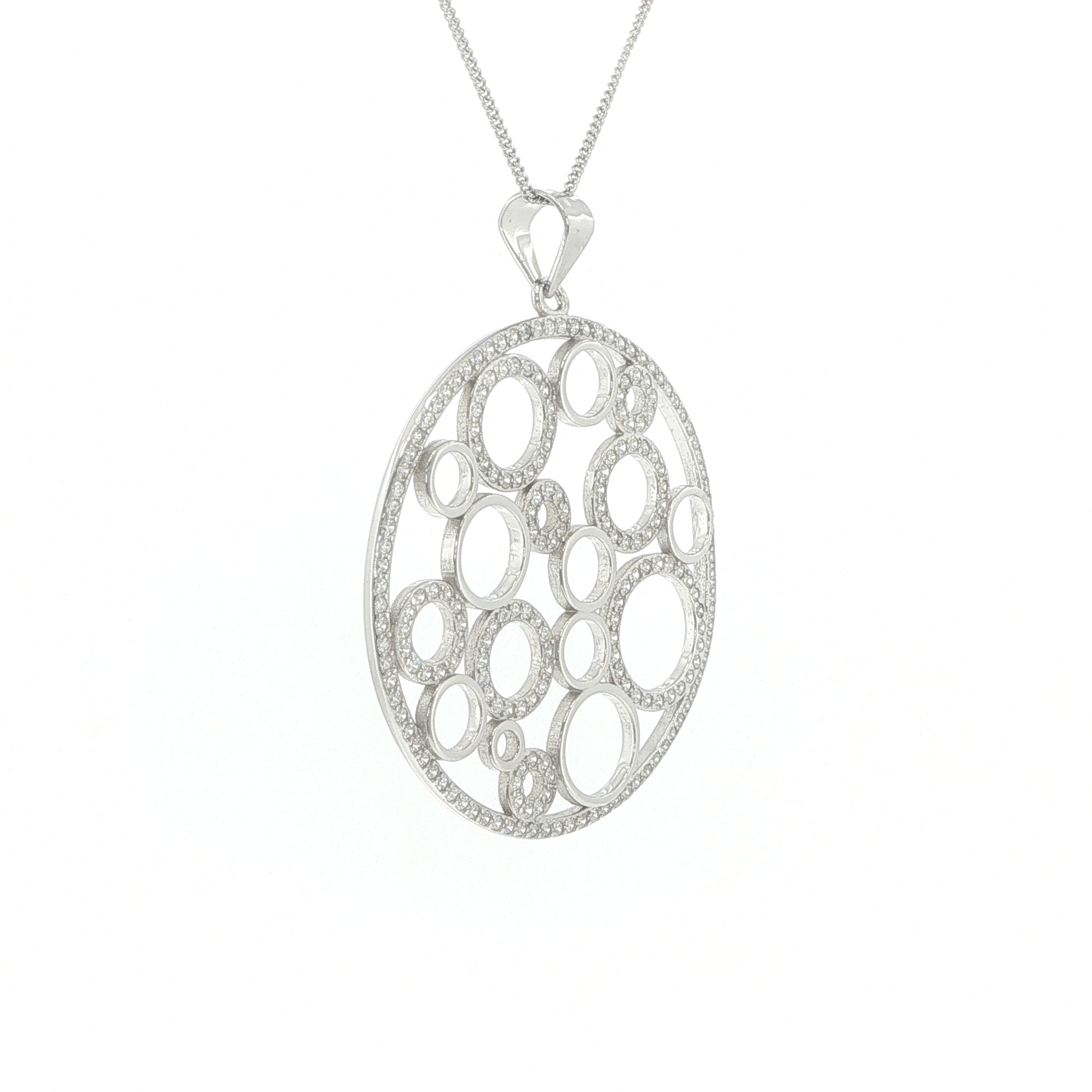 Large Openwork Circles Pendant in Silver - Image 2