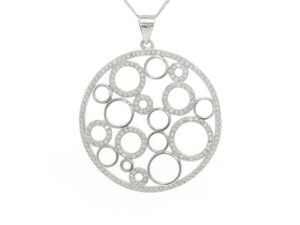Large Openwork Circles Pendant in Silver
