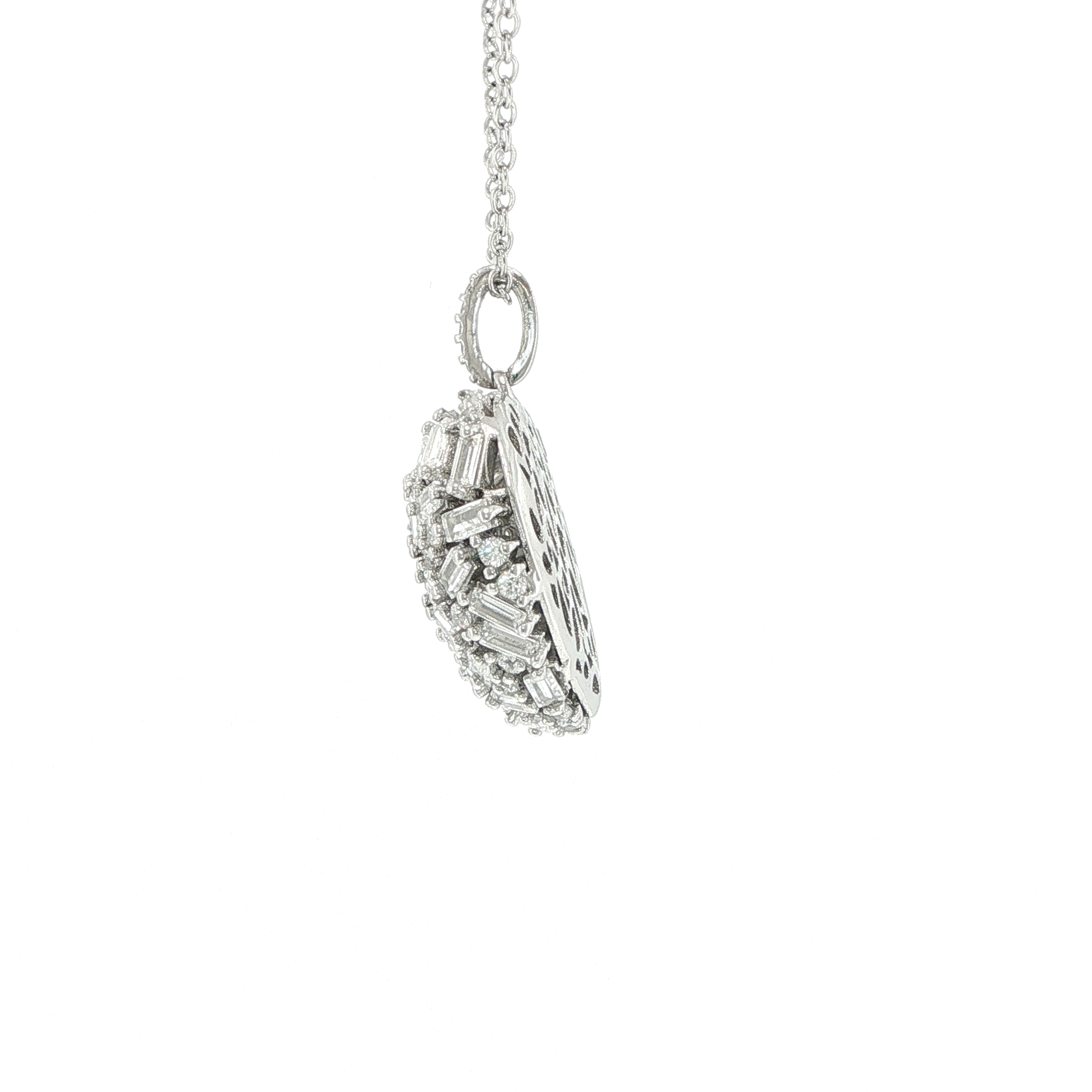 Cluster Heart Pendant Necklace in Silver - Image 5