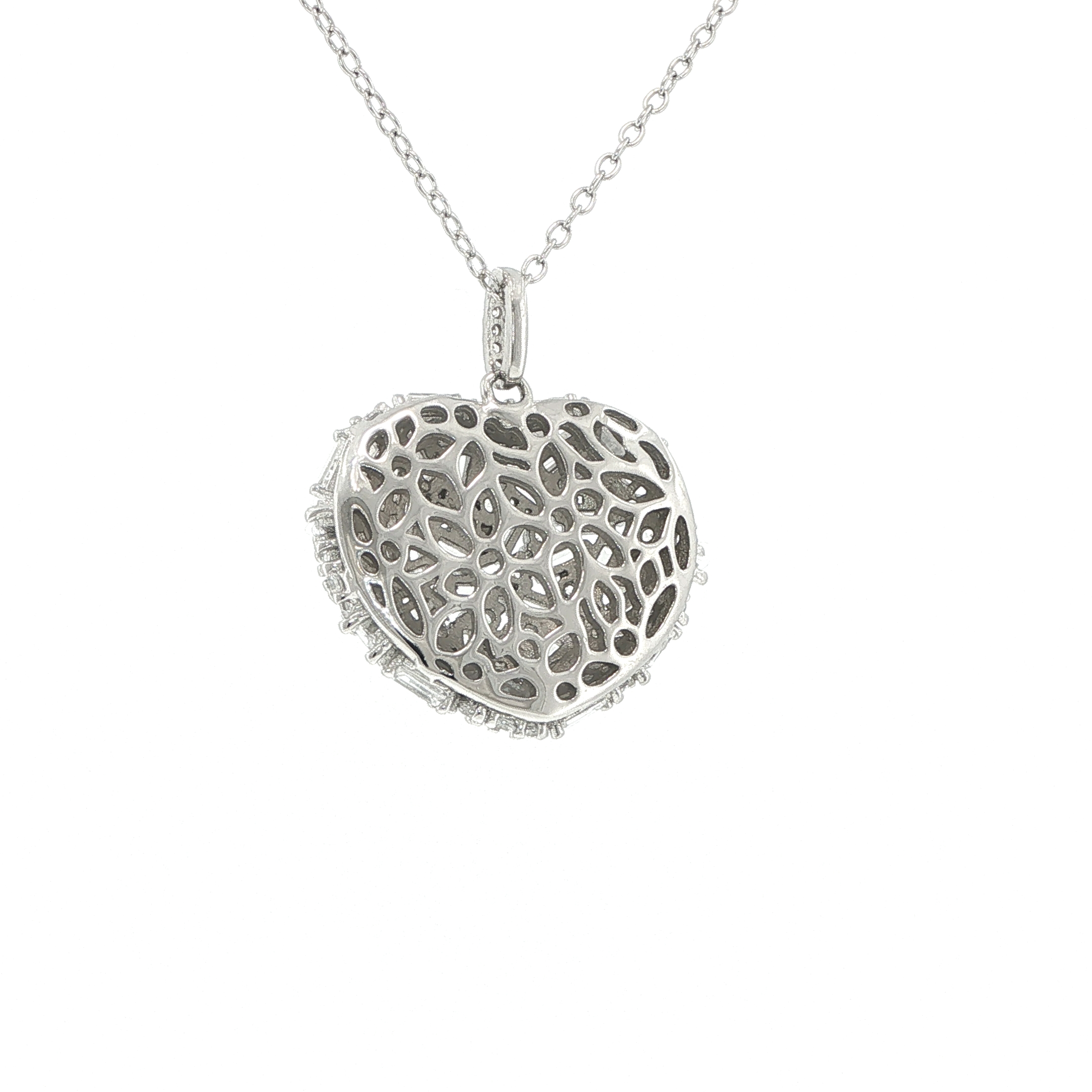 Cluster Heart Pendant Necklace in Silver - Image 6