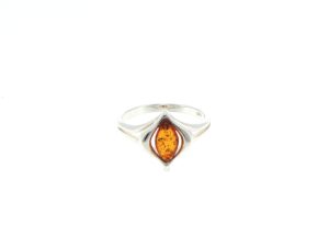 Marquise Amber Ring in Silver