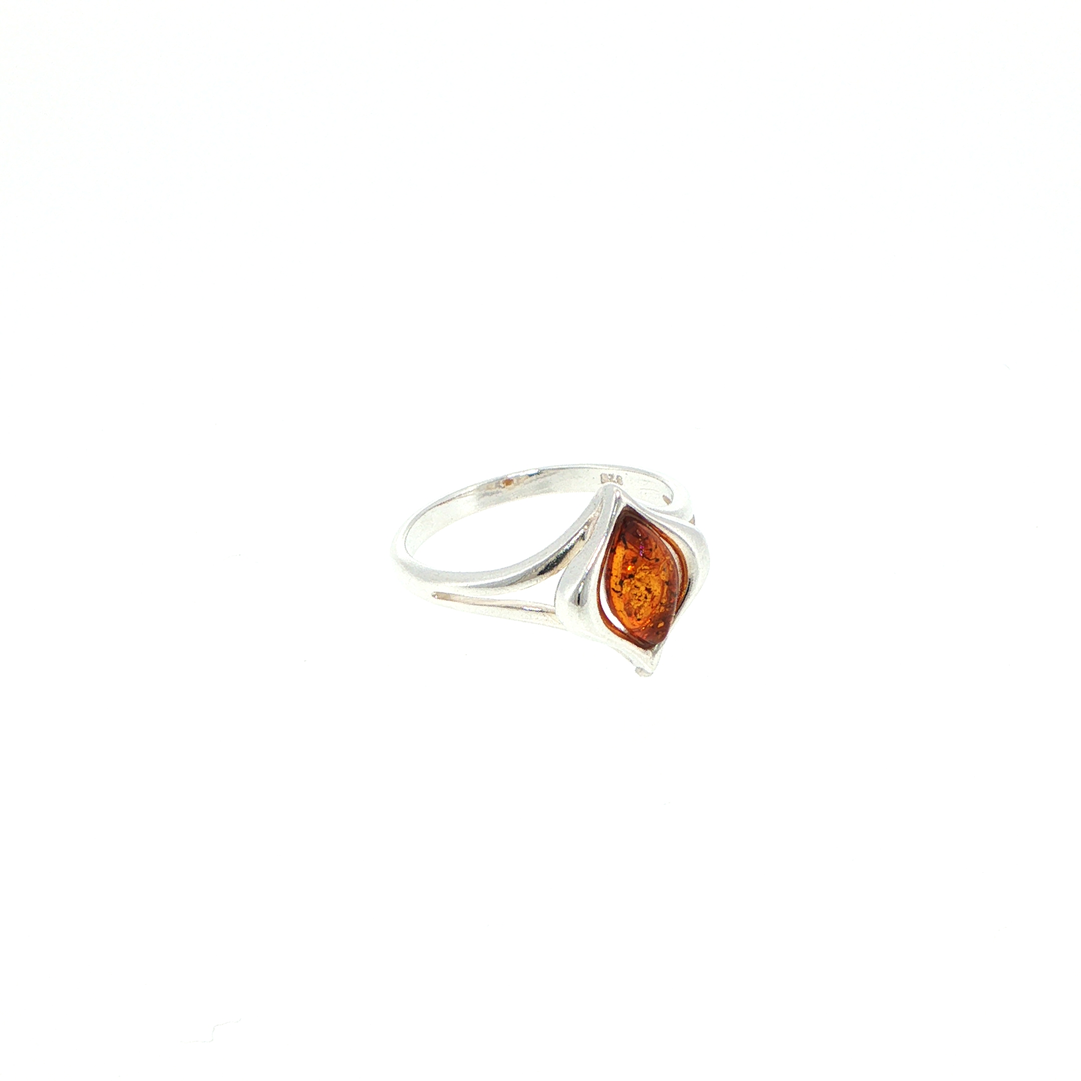 Marquise Amber Ring in Silver - Image 3