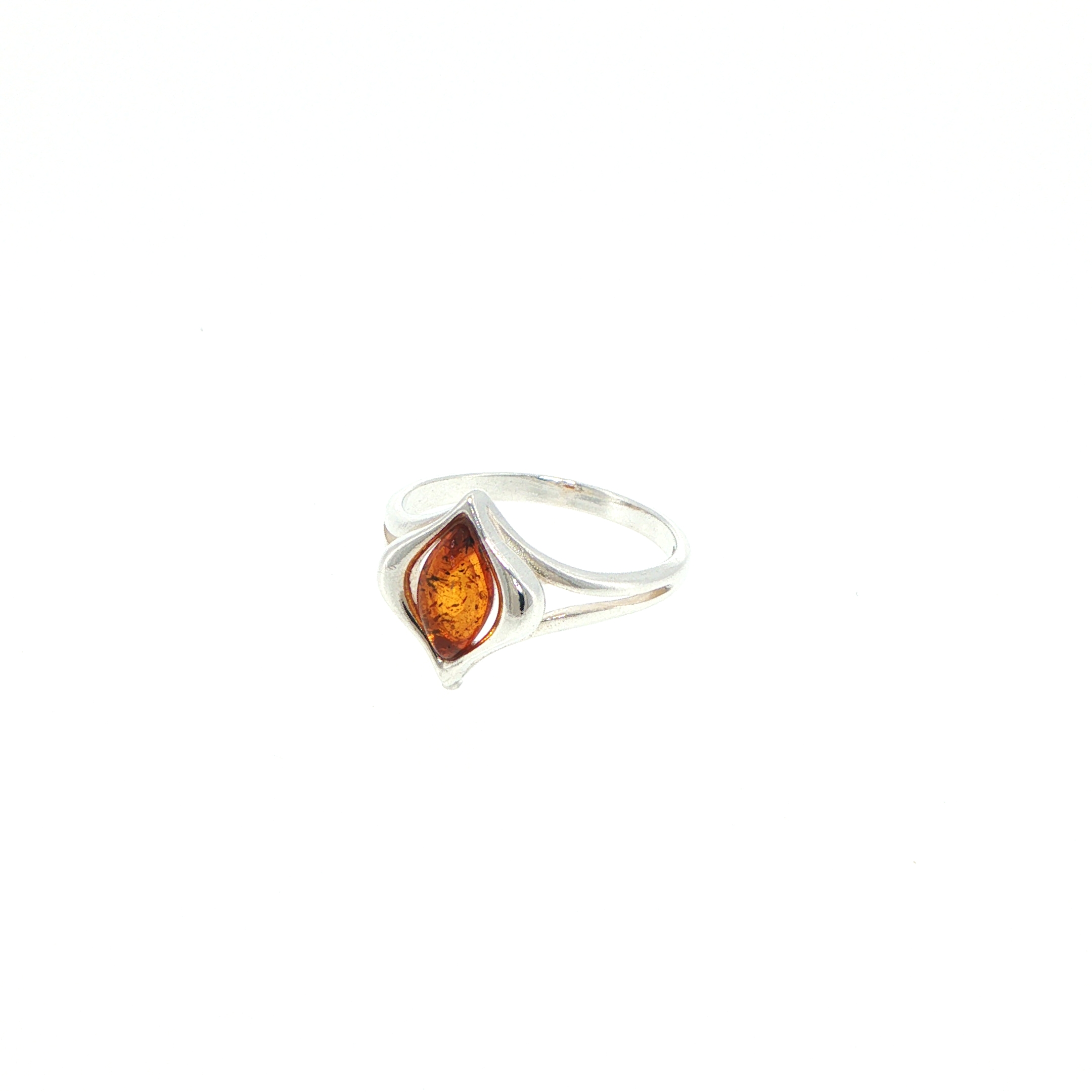 Marquise Amber Ring in Silver - Image 5