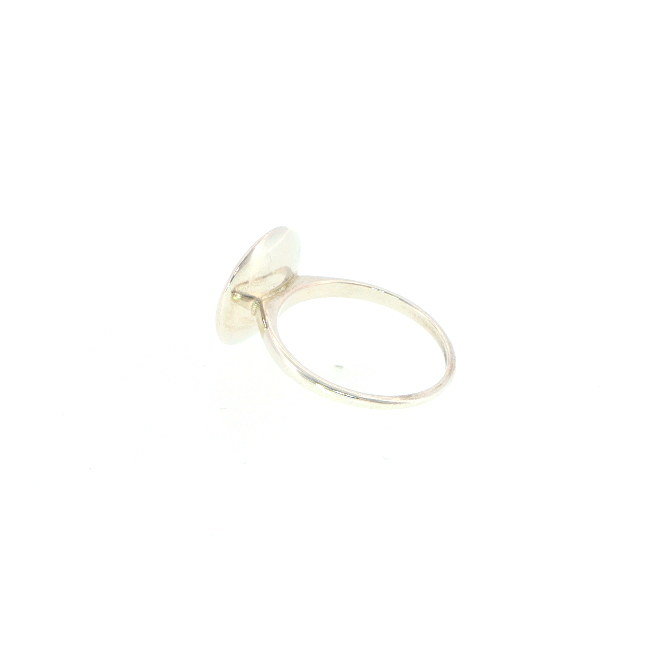 Round Amber Solitaire Ring Silver Bezel-Set - Image 7