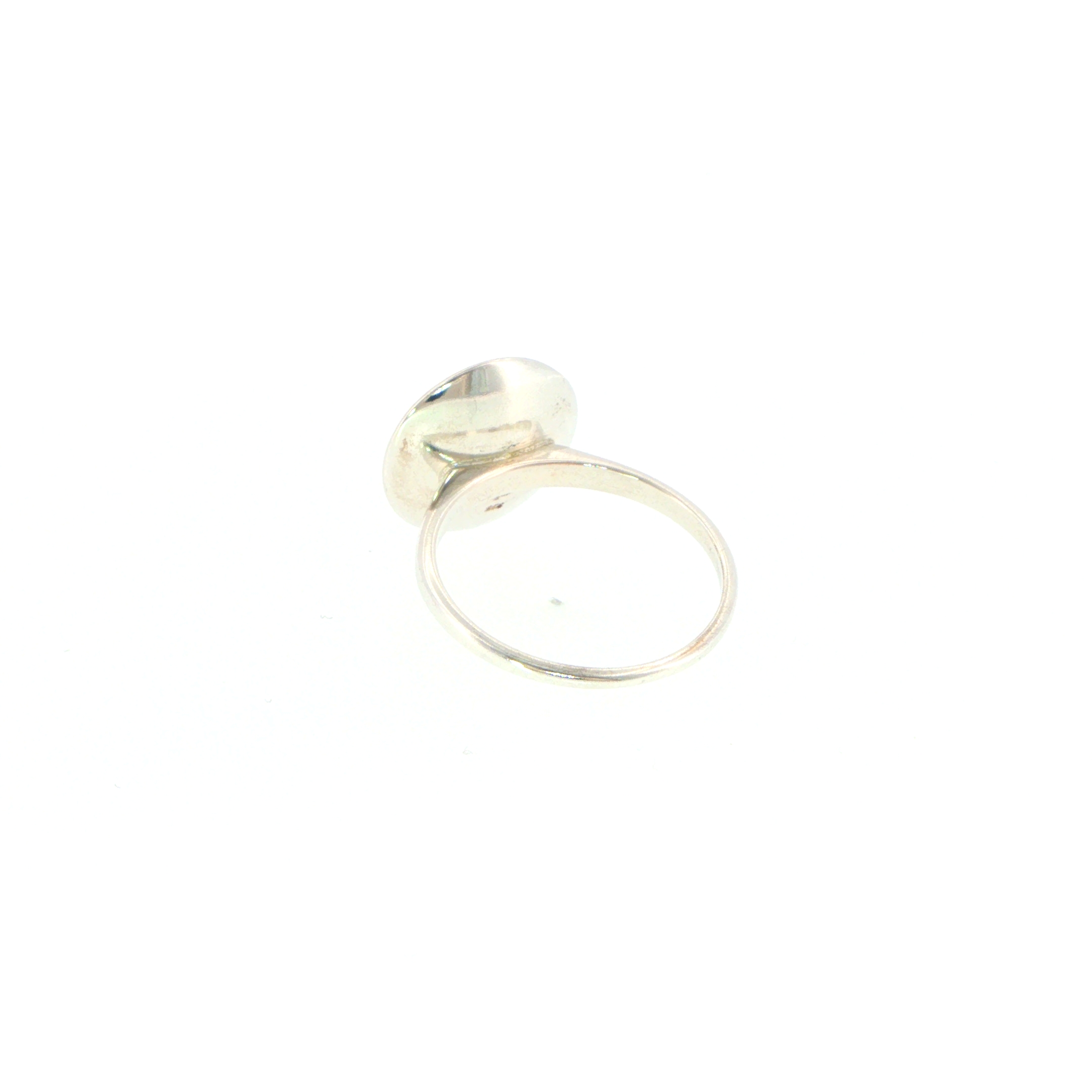 Round Amber Solitaire Ring Silver Bezel-Set - Image 8