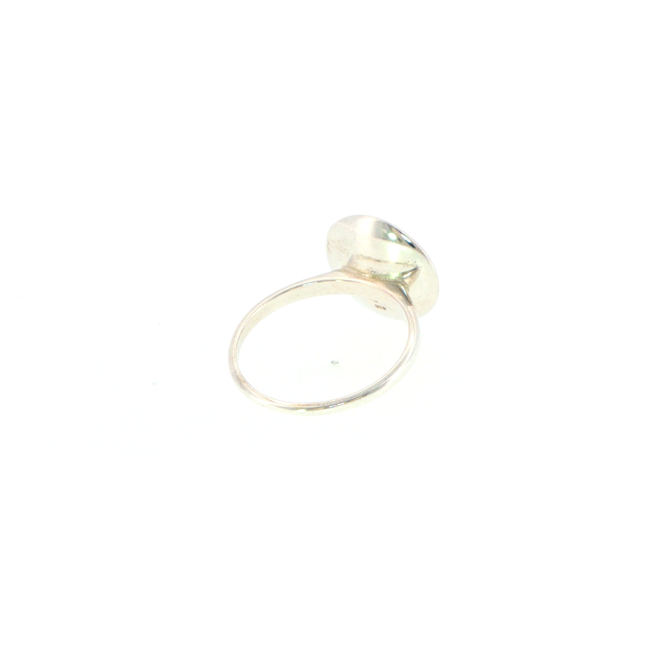 Round Amber Solitaire Ring Silver Bezel-Set - Image 10