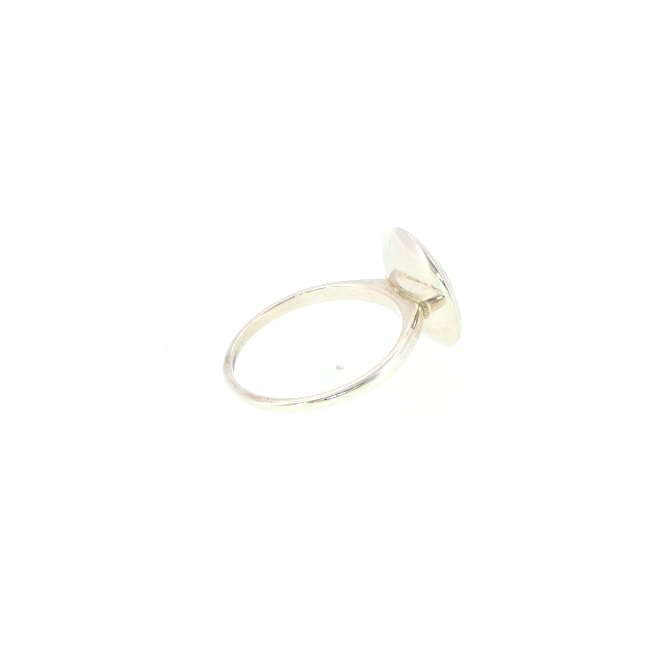 Round Amber Solitaire Ring Silver Bezel-Set - Image 11