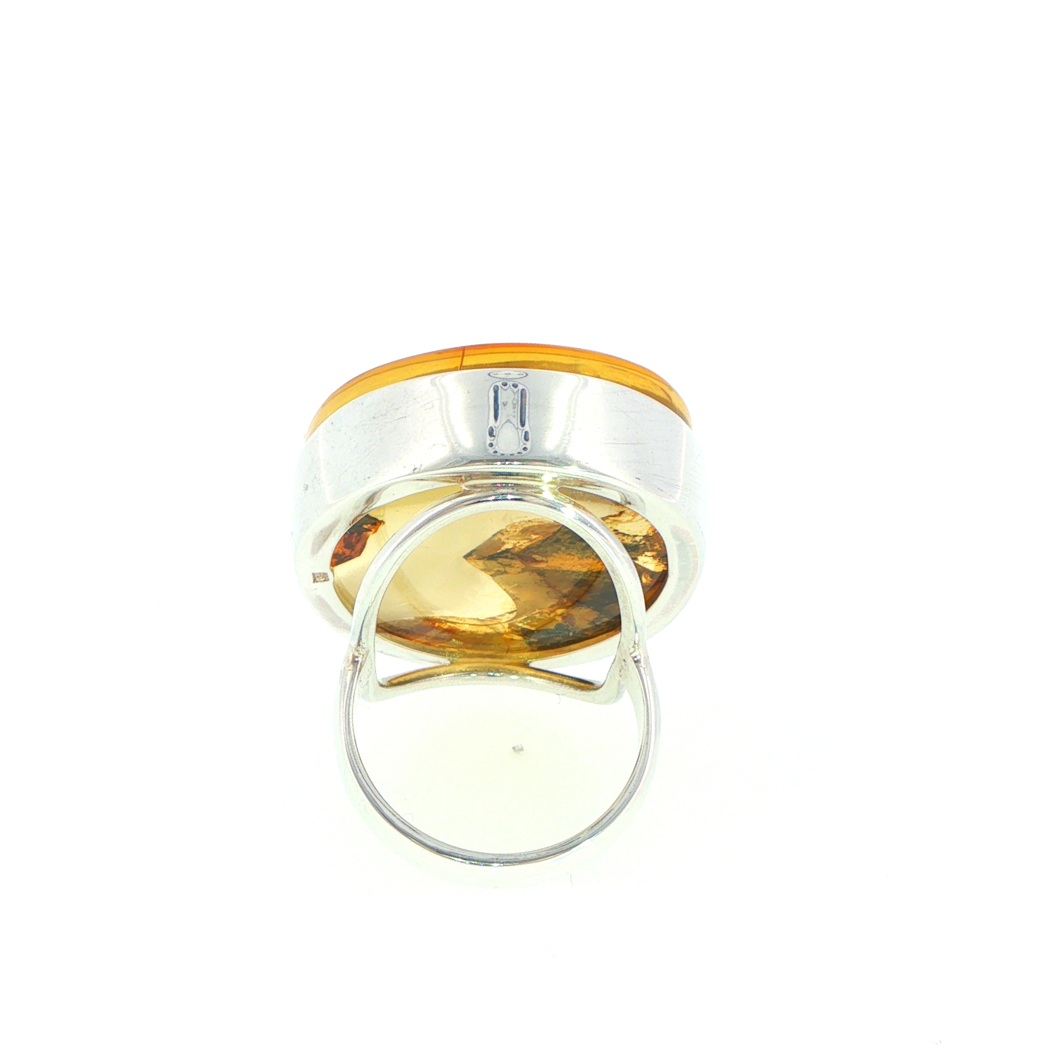 Oval Amber Ring in Silver with Natural Inclusions - Image 10