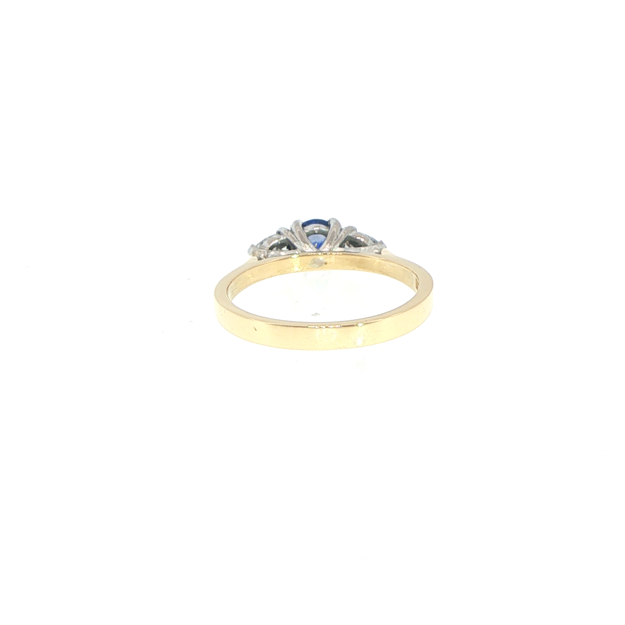 Royal Blue Sapphire Three-Stone Ring in 18ct Yellow Gold - Image 12