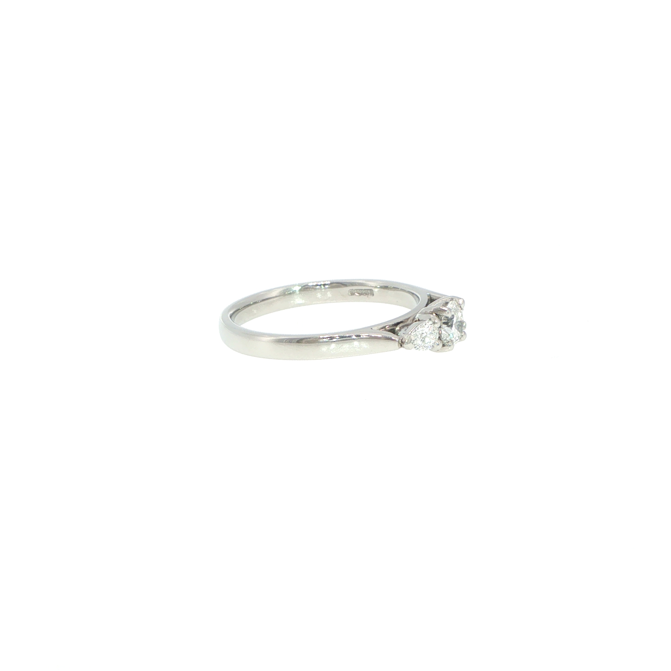 Platinum Three-Stone Diamond Ring - Image 2