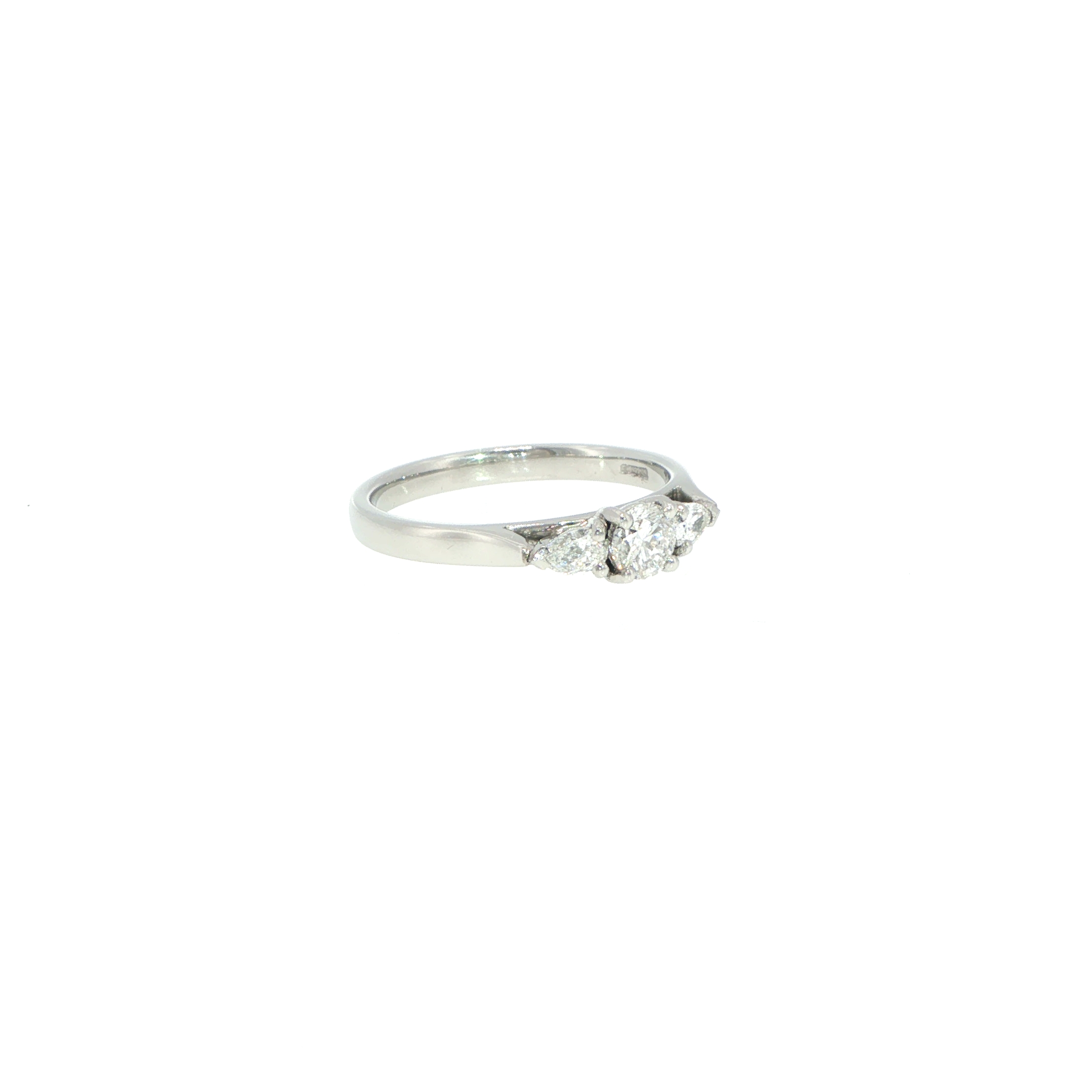 Platinum Three-Stone Diamond Ring - Image 3