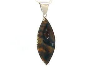 Marquise Montana Agate Pendant Necklace in Silver