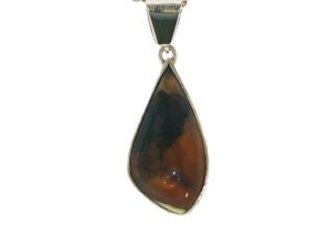 Freeform Montana Agate Pendant Necklace in Silver