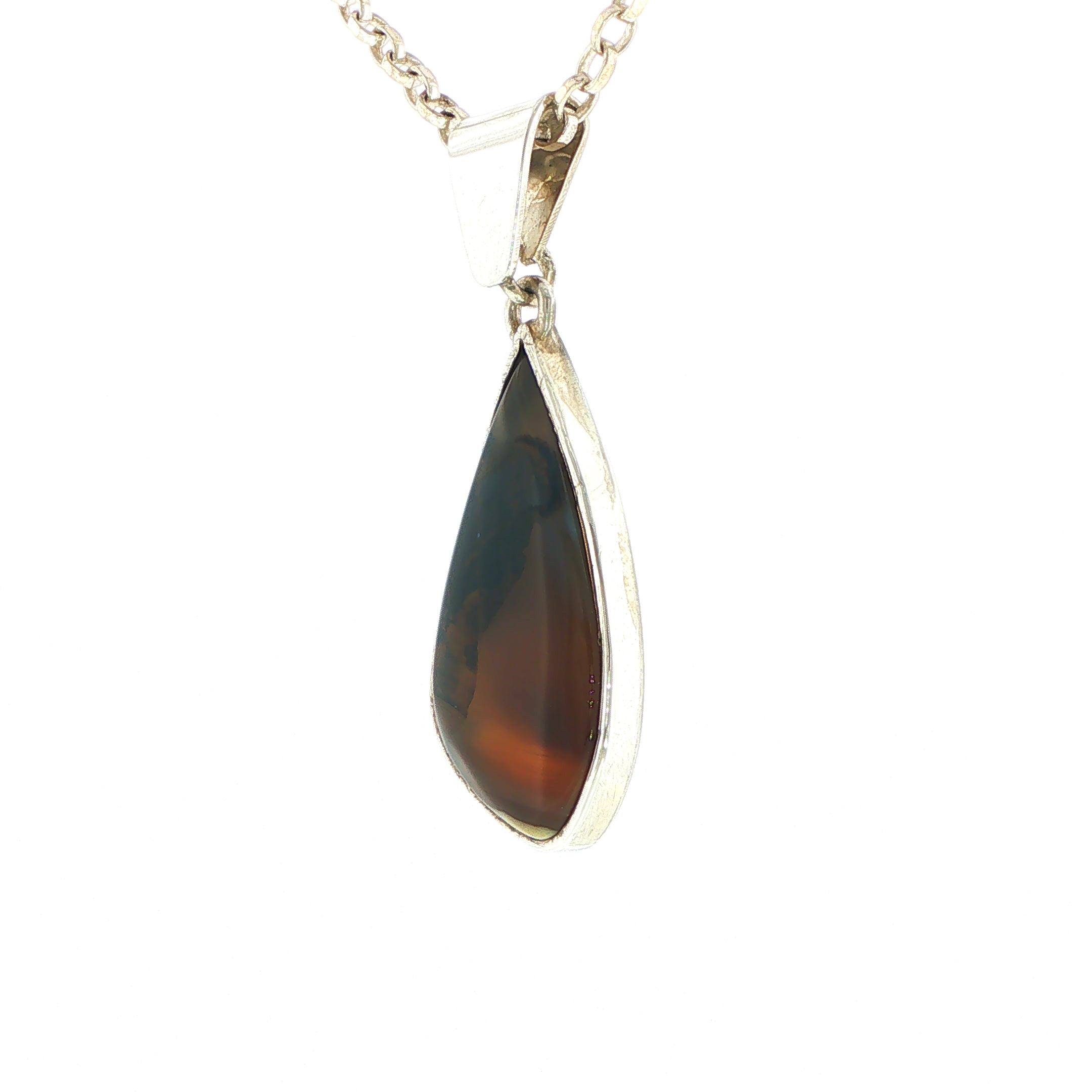Freeform Montana Agate Pendant Necklace in Silver - Image 7