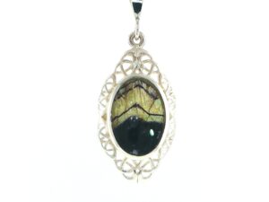 Celtic Blue John Pendant Necklace in Silver