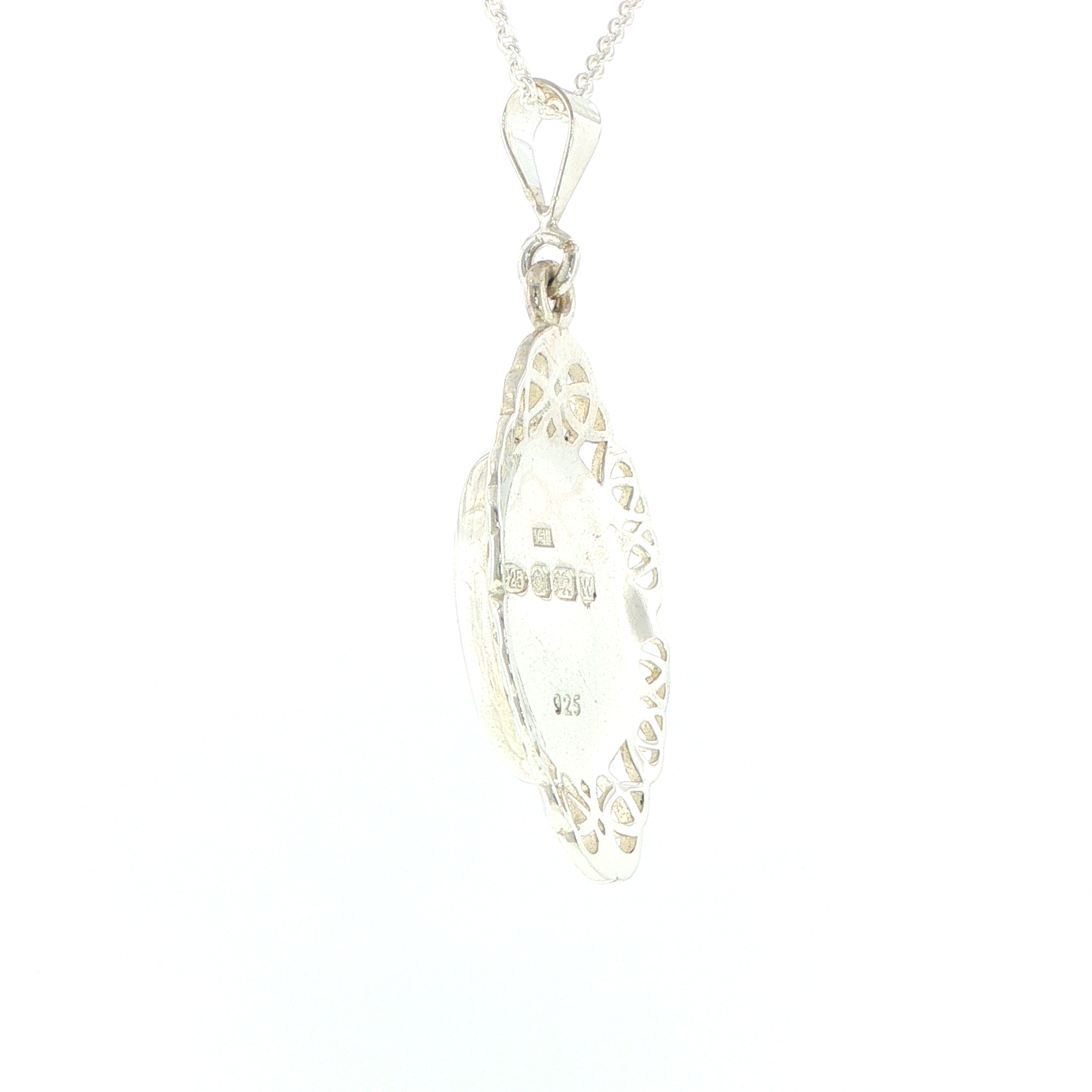 Celtic Blue John Pendant Necklace in Silver - Image 7