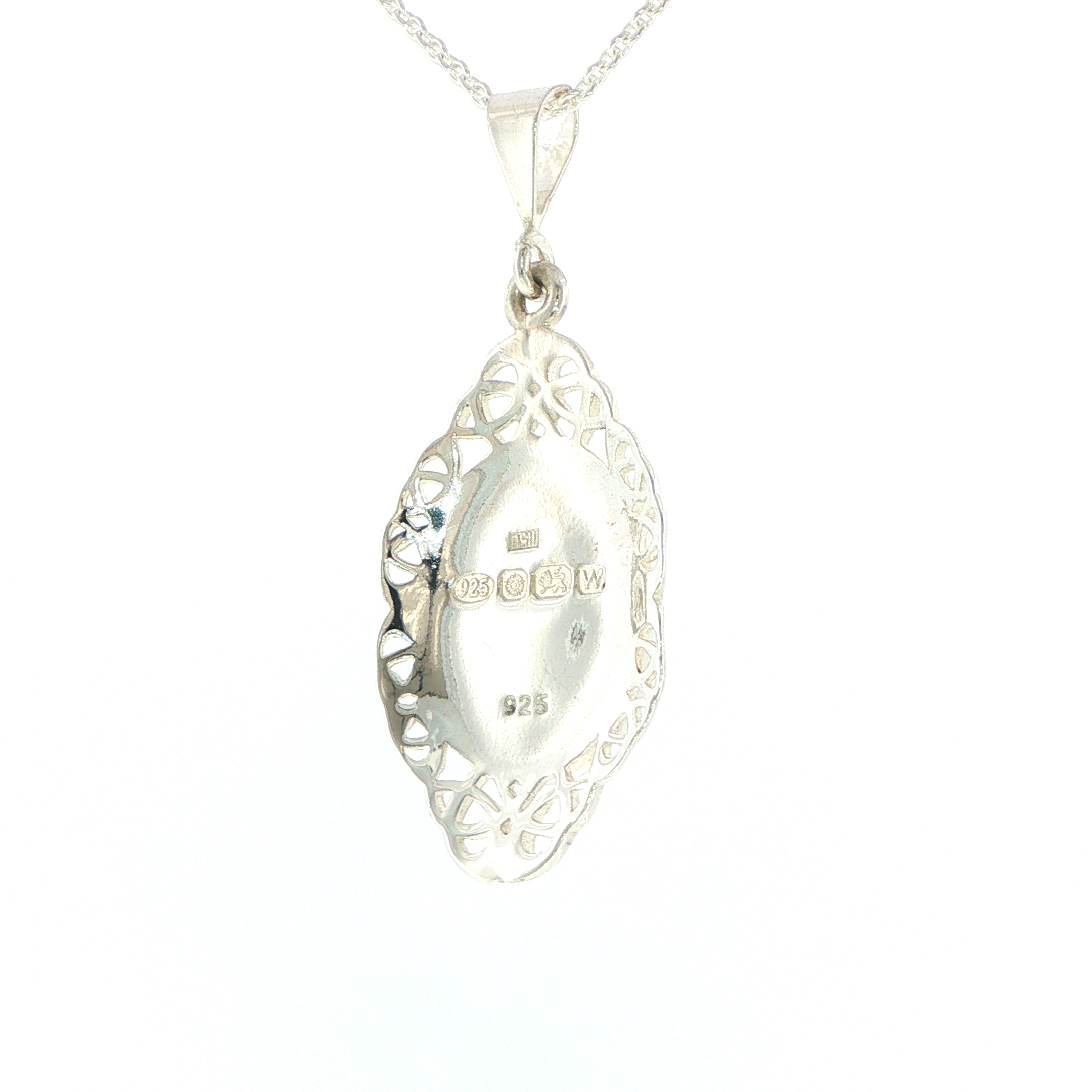 Celtic Blue John Pendant Necklace in Silver - Image 8