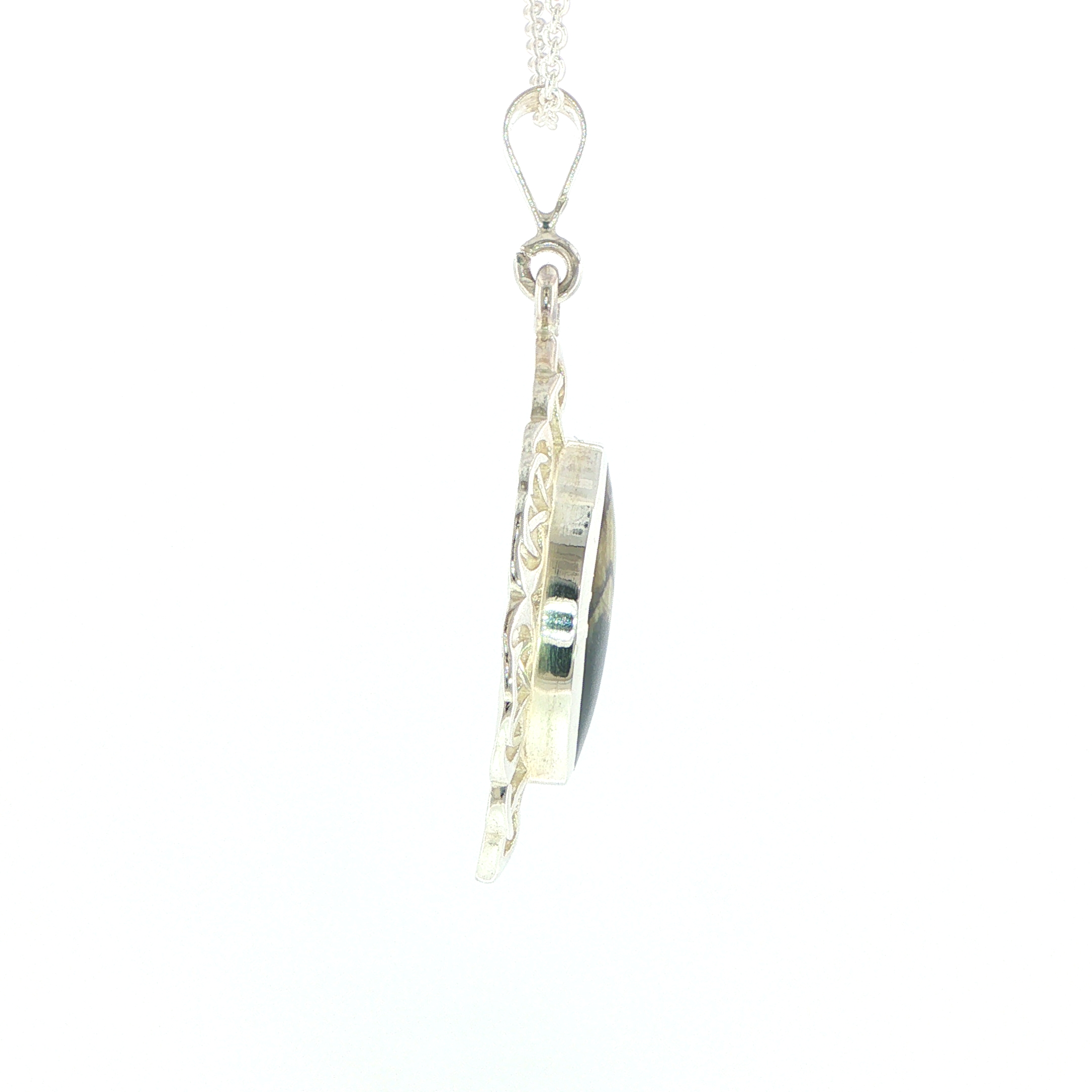 Celtic Blue John Pendant Necklace in Silver - Image 9