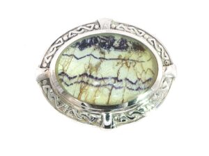 Blue John Sterling Silver Brooch with Pin Fastening