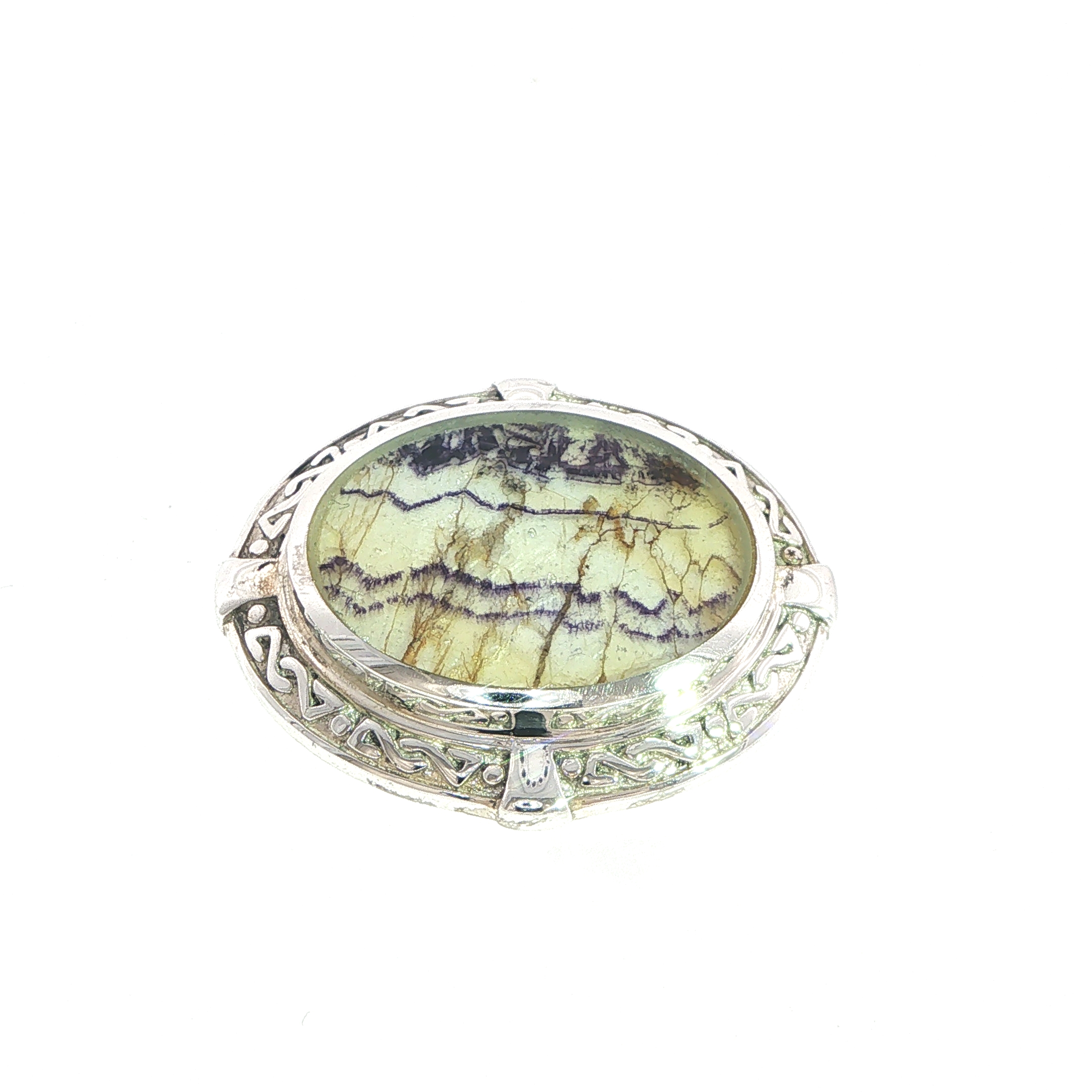 Blue John Sterling Silver Brooch with Pin Fastening - Image 2