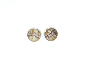 Bezel-Set Blue John Stud Earrings in Silver